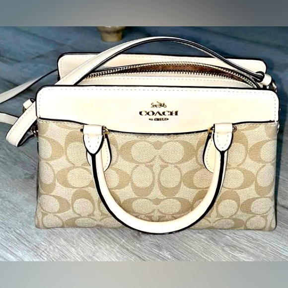 Mini Darcie Carryall Bag In Colorblock Signature Canvas - Picture 1 of 1